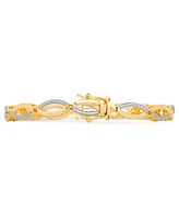 Diamond Accent Infinity Bracelet in Gold-Plate