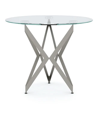 Furniture of America Alta Glass Top End Table