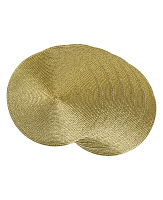 Design Imports Metallic Round Woven Polypropylene Placemat, Set of 6