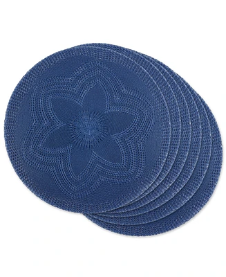 Design Imports Floral Woven Round Placemat, Set of 6