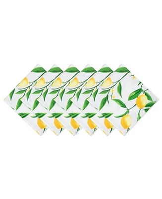 Design Imports Lemon Bliss Print Outdoor Napkin, Set of 6
