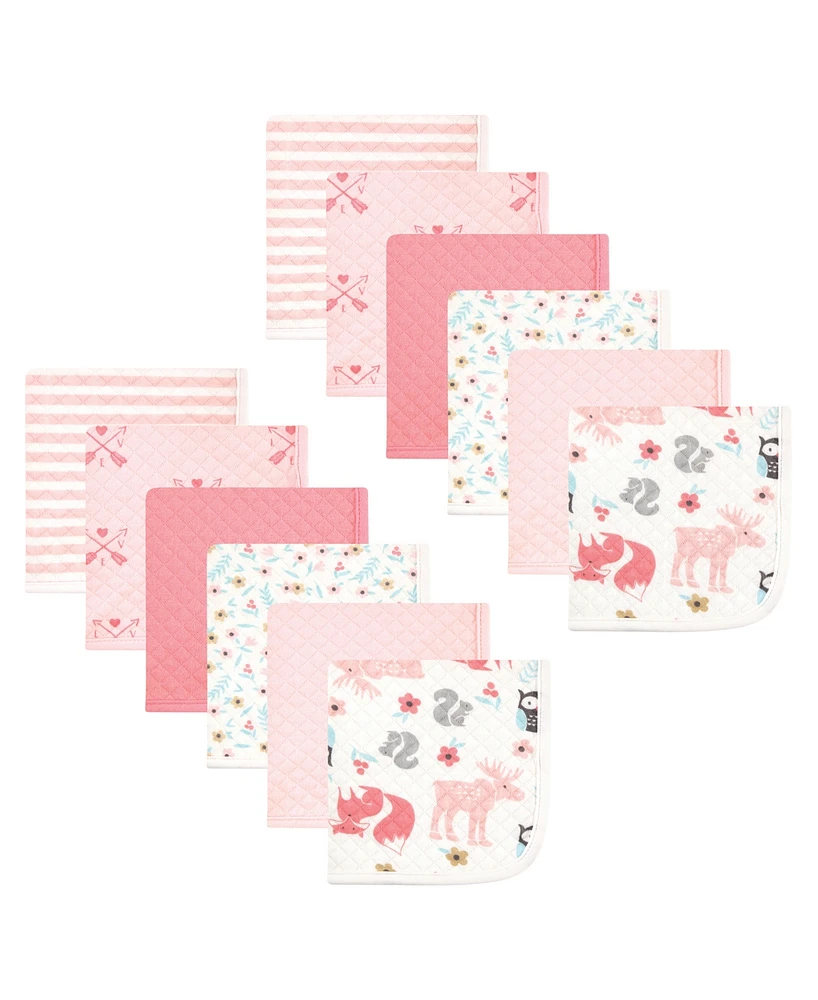 Hudson Baby Girls 12Pk Quilted Washcloth