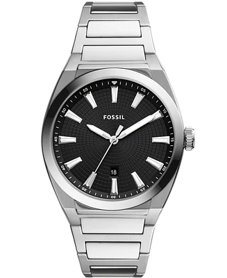 Fossil Men's Everett Silver-Tone Stainless Steel Bracelet Watch 42mm