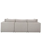 Closeout! Modern 3-Pc. Fabric Modular Sofa