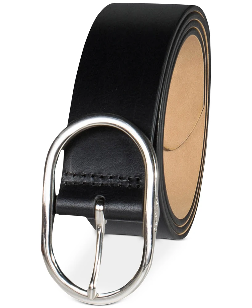 Calvin Klein Women's Oval Center Bar Buckle Dress Belt