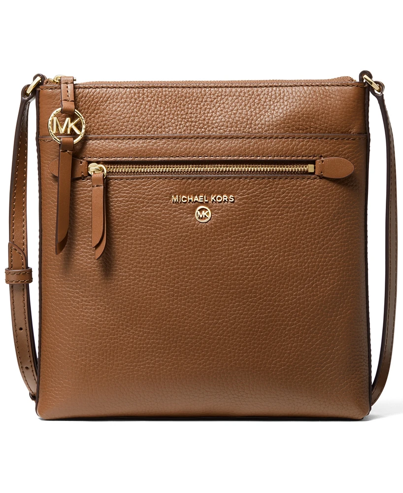 Michael Kors Jet Set Charm Leather Small North South Flat Crossbody