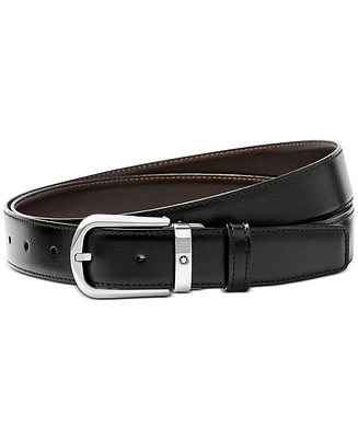 Montblanc Men's Horseshoe Buckle Reversible Leather Belt