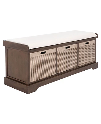 Landers 3 Drawer with Cushion Storage Bench