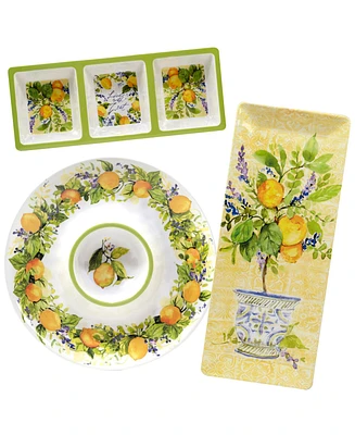 Certified Lemon Zest 3 Piece Melamine Hostess Set