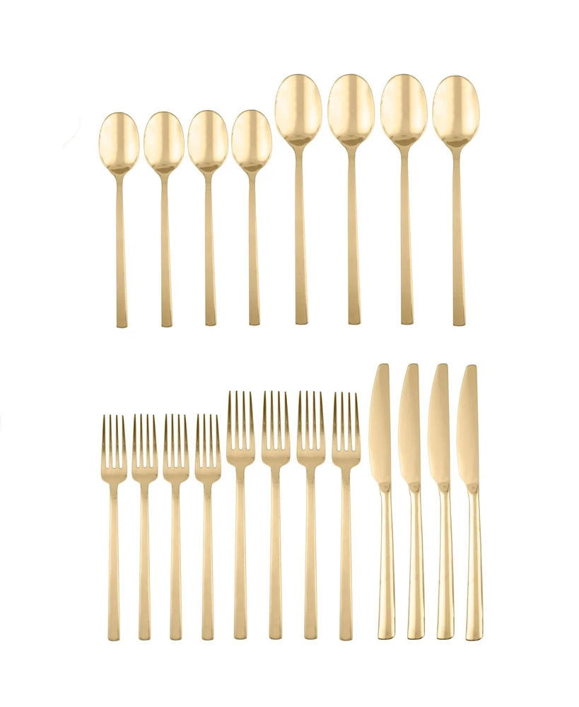 Cambridge Silversmiths Beacon Gold Mirror 20-Piece Flatware Set, Service for 4