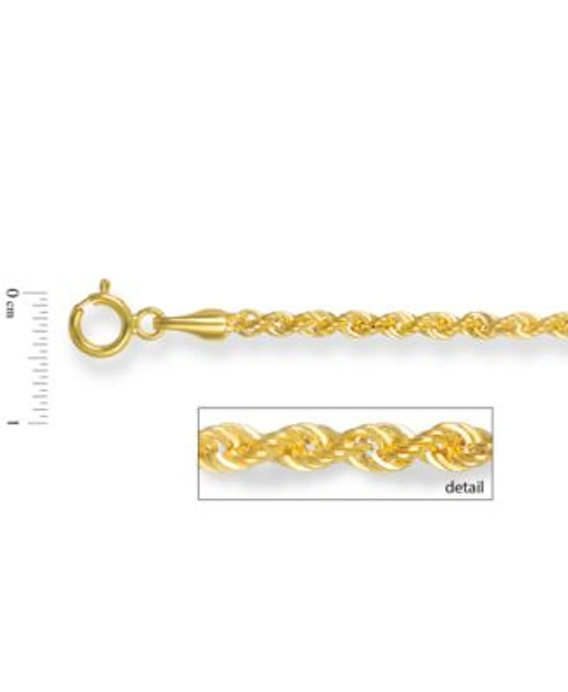 Sparkle Rope Chain Necklaces 2mm In 14k Gold