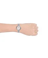 Fossil Women's Karli Three Hand Stainless Steel Silver-Tone Watch 34mm