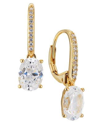 Eliot Danori Oval Cubic Zirconia Leverback Earring, Created for Macy's