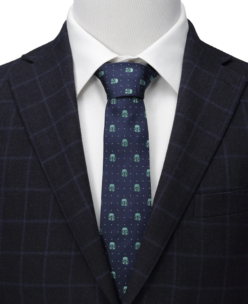 Star Wars Men's Mandalorian Helmet Dotted Tie