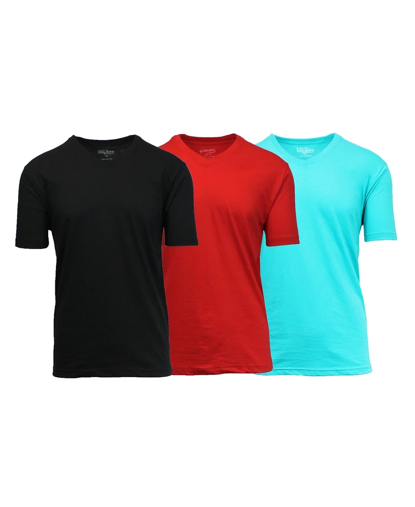 Galaxy By Harvic Men's Short Sleeve V-Neck T-shirt, Pack of 3