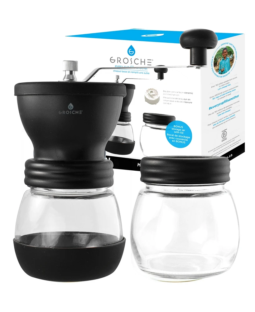 Grosche Bremen Manual Ceramic Conical Burr Coffee Grinder and Spice Mill