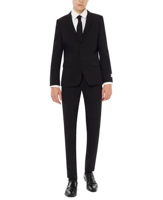 OppoSuits Big Boys Black Knight Slim Fit Solid Suit Including Blazer, Pants and Clip-On-Tie