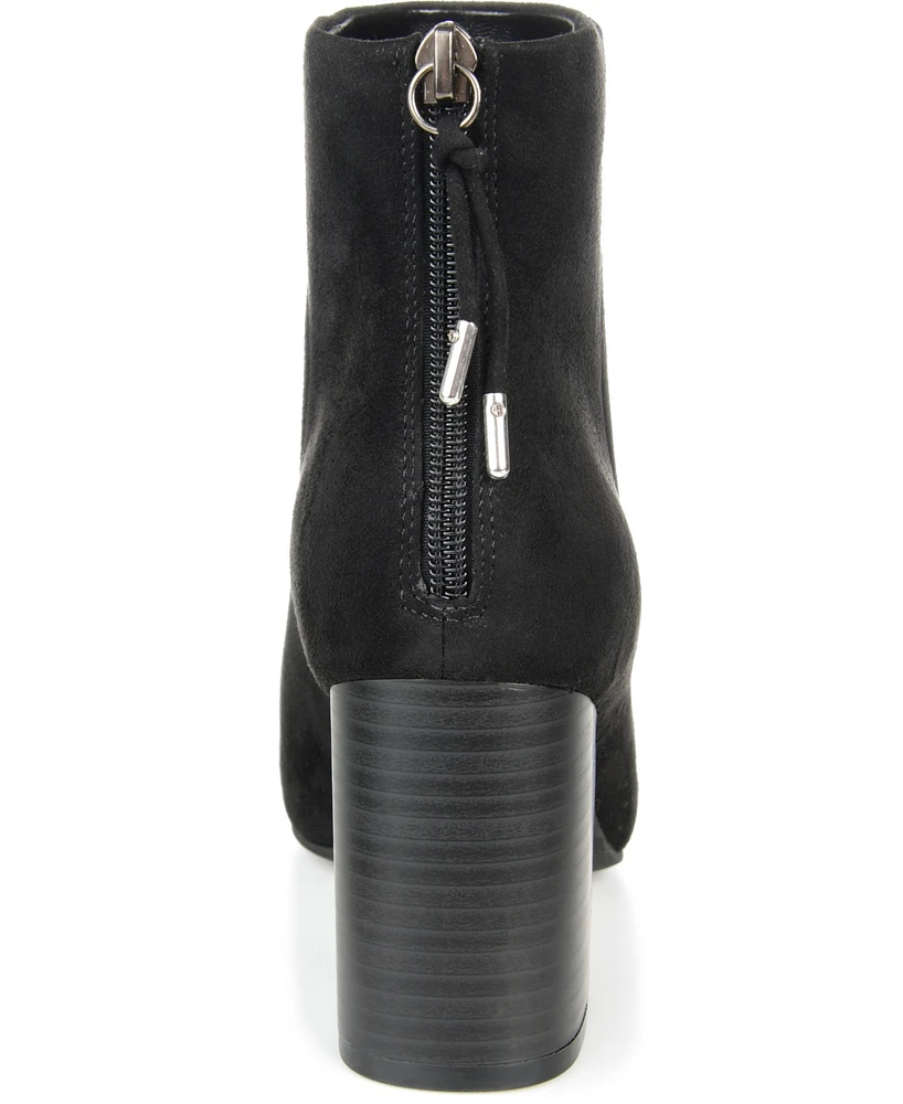 Journee Collection Women's Audrina Stacked Heel Dress Booties