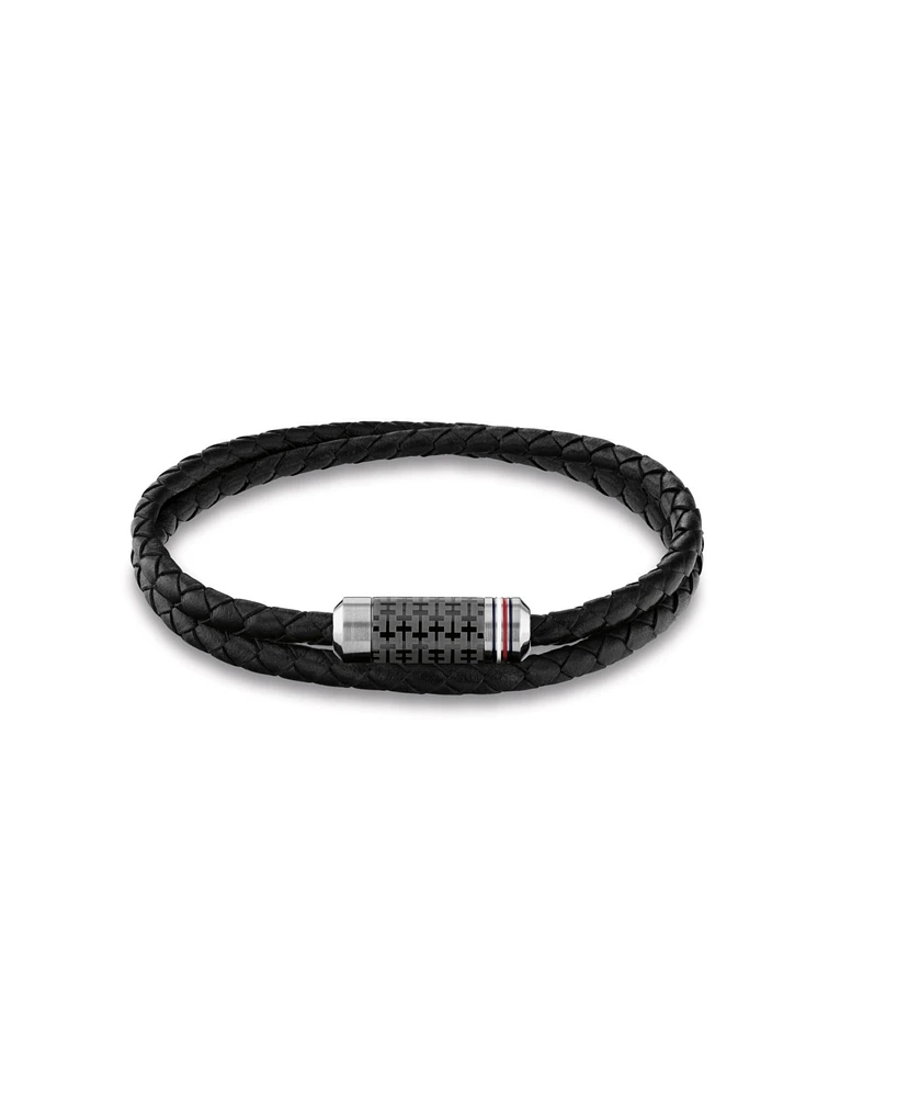 Tommy Hilfiger Men's Leather Braided Bracelet