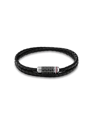 Tommy Hilfiger Men's Leather Braided Bracelet
