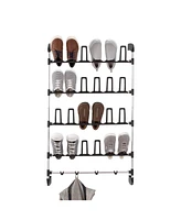 Neu Home Over The Door Shoe Rack with Accessory Hooks