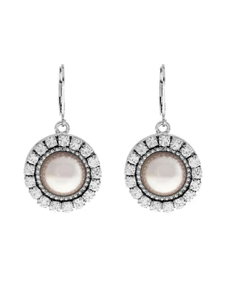 2028 Round Pearl Drop Earrings