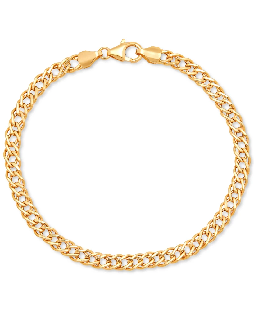 Italian Gold Double Curb Link Chain Bracelet in 10k Gold