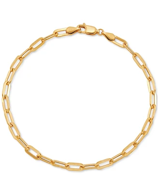 Lightweight Paperclip Link Chain Bracelet in 10k Gold