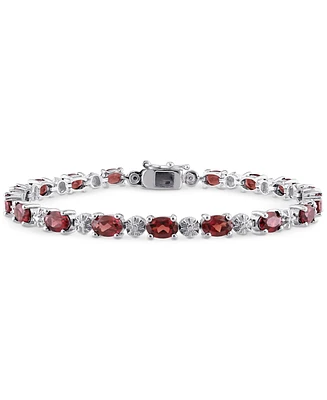 Garnet (9-7/8 ct. t.w.) & Diamond Accent Link Bracelet Sterling Silver (Also Peridot)