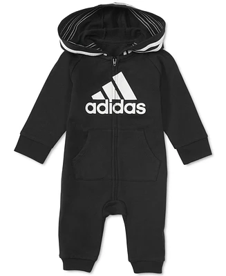 adidas Baby Boys or Girls Logo Full Zip Hooded Coverall