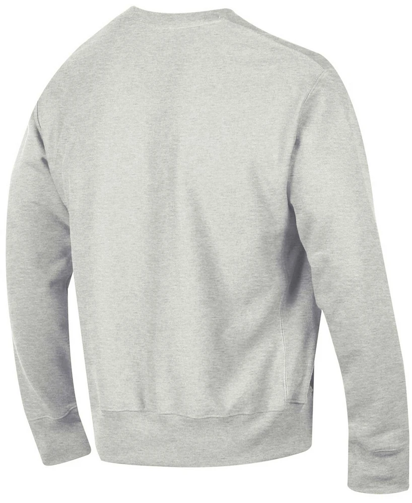 Men's Heathered Gray Washington State Cougars Arch Over Logo Reverse Weave Pullover Sweatshirt