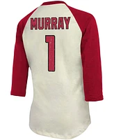 Women's Kyler Murray Cream, Cardinal Arizona Cardinals Player Raglan Name Number 3/4 Sleeve T-shirt