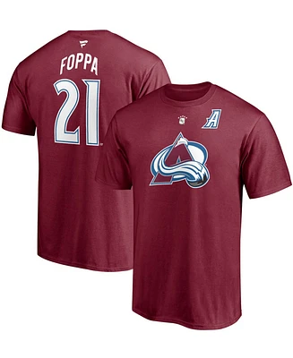Men's Peter Forsberg Burgundy Colorado Avalanche Authentic Stack Retired Player Nickname Number T-shirt