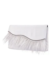 Women's Feather Flap Clutch