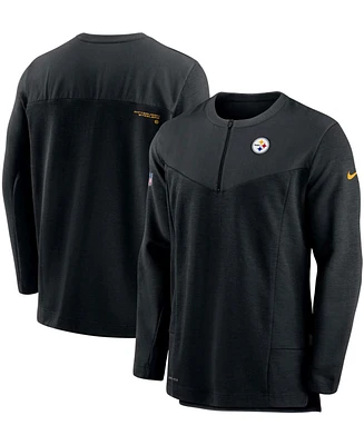 Men's Black Pittsburgh Steelers Sideline Half-Zip Uv Performance Jacket