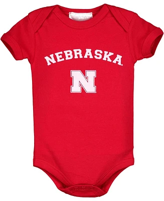 Infant Boys and Girls Scarlet Nebraska Huskers Arch and Logo Bodysuit