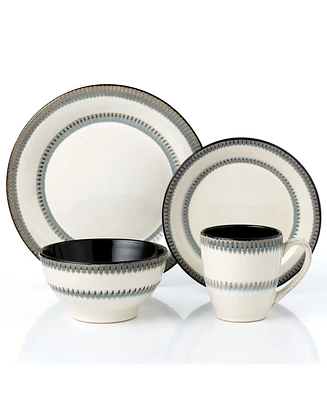 Lorren Home Trends Stoneware Contrast, Set of 16