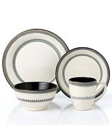 Lorren Home Trends Stoneware Contrast, Set of 16