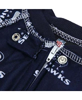 Seattle Seahawks Infant Piped Raglan Full Zip Coverall - College Navy