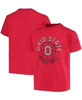 Big Boys and Girls Scarlet Ohio State Buckeyes Basketball T-shirt