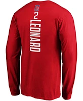 Men's Kawhi Leonard Red La Clippers Team Playmaker Name Number Long Sleeve T-shirt