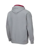 Men's Heathered Gray Indiana Hoosiers Arch Logo 3.0 Full-Zip Hoodie