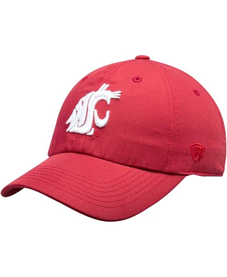 Men's Crimson Washington State Cougars Primary Logo Staple Adjustable Hat