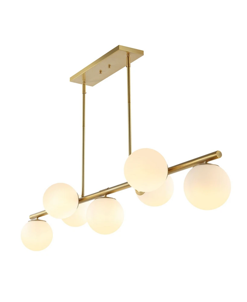 Luca Parisian 7-Light Modern Glam Iron Globe Linear Led Pendant