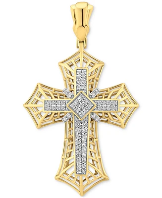 Men's Diamond Cross Openwork Pendant (1 ct. t.w.) in 10k Gold