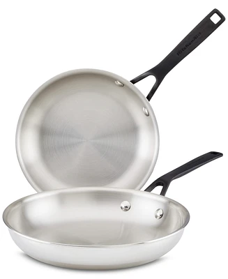 KitchenAid 5-Ply Clad Stainless Steel 2 Piece Induction Frying Pan Set