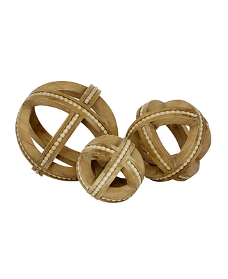 Wood Farmhouse Geometric Sculpture, Set of 3
