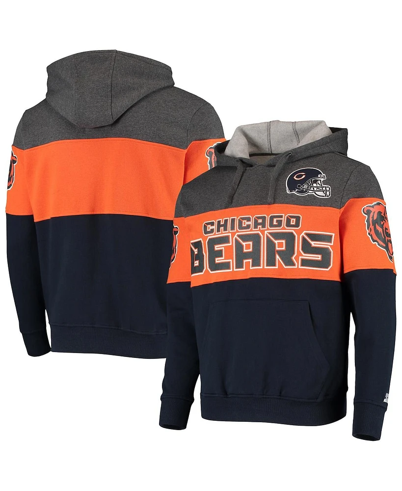 Men's Heathered Gray, Orange Chicago Bears Extreme Fireballer Pullover Hoodie