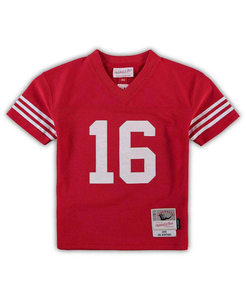 Preschool Girls and Boys Joe Montana Scarlet San Francisco 49ers 1990 Retired Player Legacy Jersey