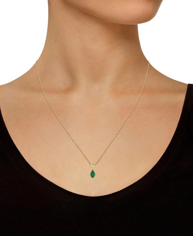 Sapphire (1/2 ct. t.w.) & Diamond Accent 18" Pendant Necklace 14k Gold (Also Ruby Emerald)